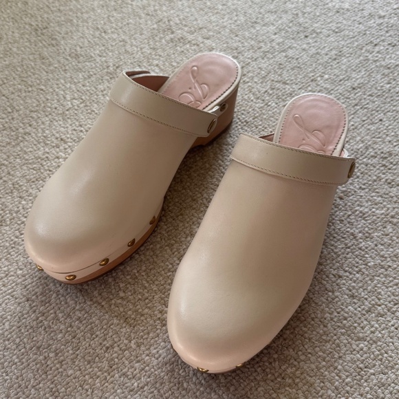 JCrew Convertible Studded Leather Clogs in Cream Size 7 - Picture 8 of 9